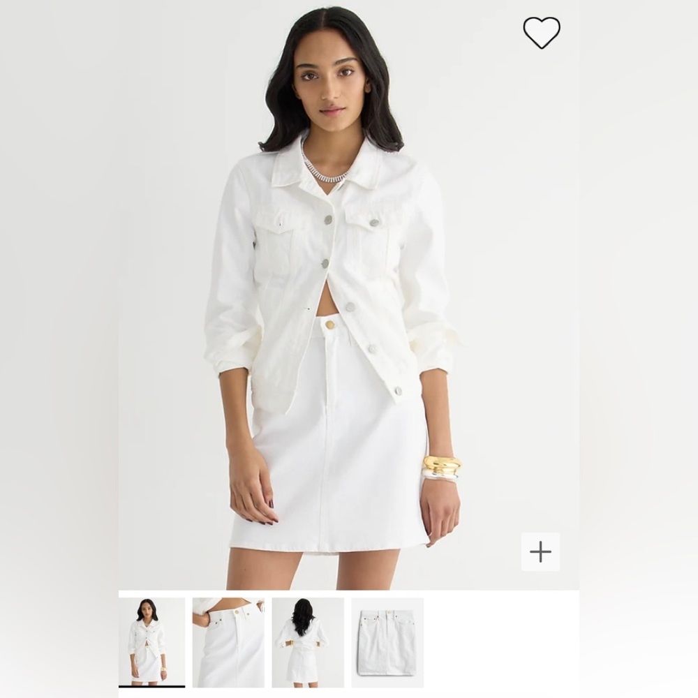 J.crew denim mini skirt in white size 29 new with tags in plastic packaging